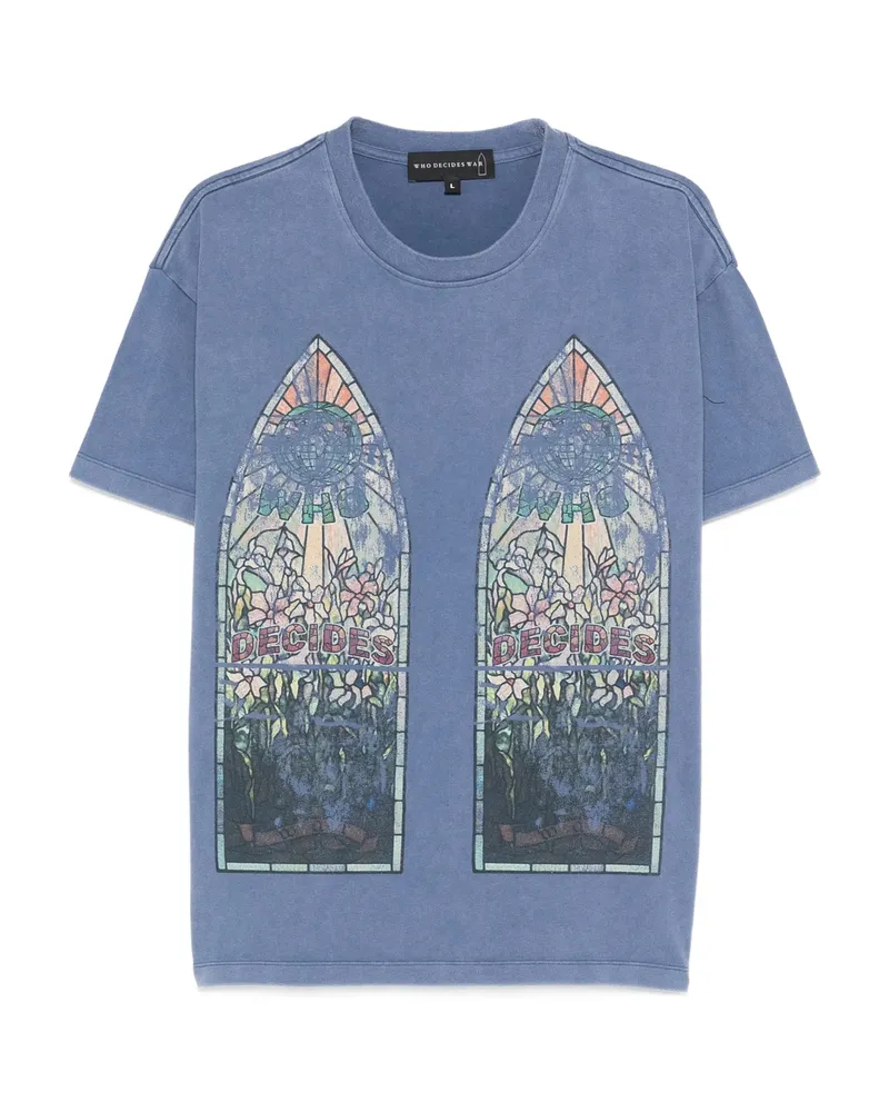 WHO DECIDES WAR Printed T-shirt Blue