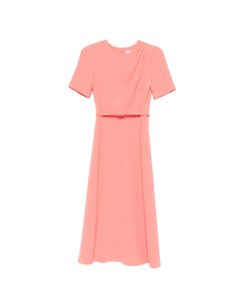 Carolina Herrera New York Draped Belted Midi Dress Pink