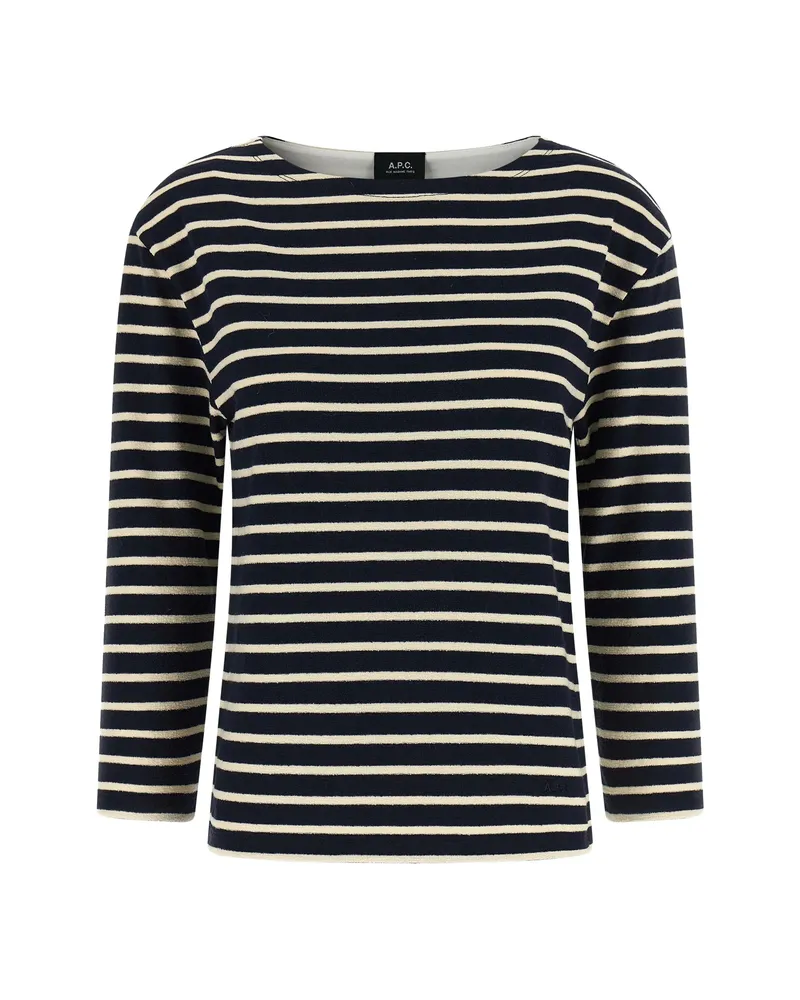 A.P.C. A. p.c. Striped Round-neck Knitwear Blue