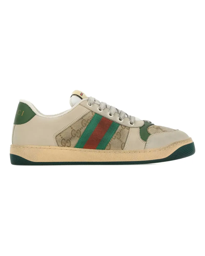 Gucci Screener Logo-embellished Low-top Sneakers Neutrals