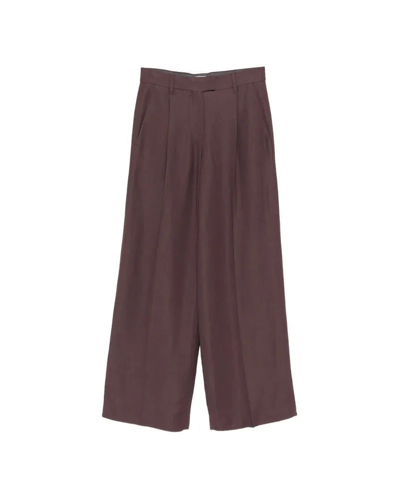 Brunello Cucinelli Pleated Wide-leg Trousers Purple