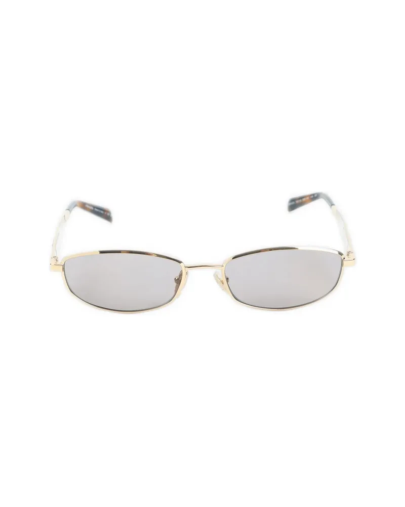 Prada Logo-plaque Rectangle-frame Sunglasses Gold