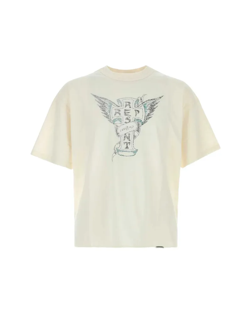 REPRESENT Ivory Cotton Blend T-shirt Neutrals
