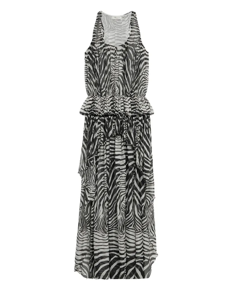 Blumarine Zebra-print Asymmetric Dress White