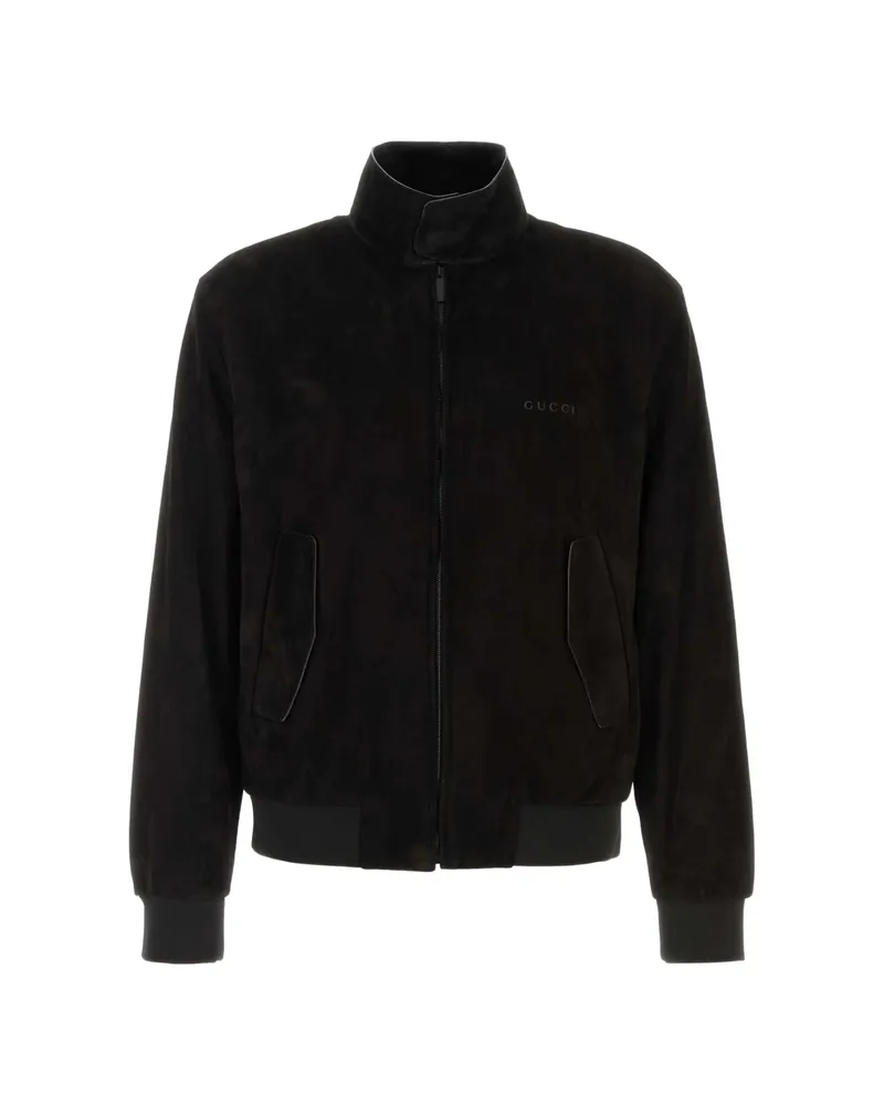 Gucci High-neck Logo-embroidered Jacket Black