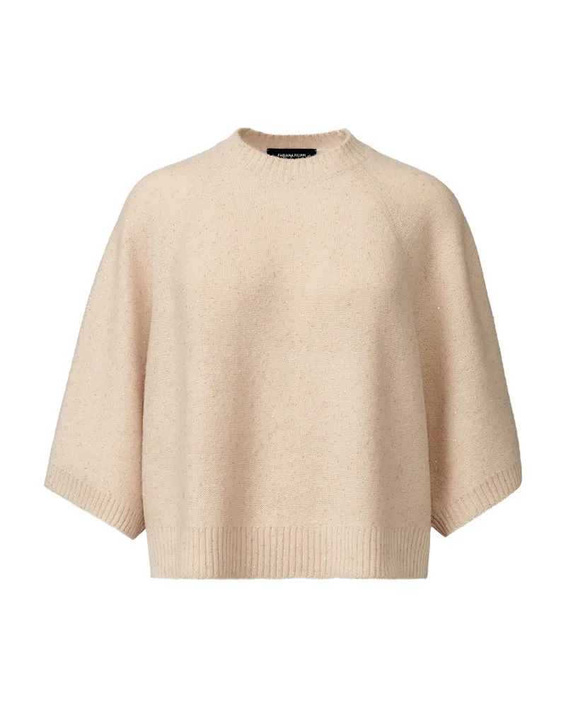 Fabiana Filippi Sequin-embellished Raglan-sleeve Jumper Neutrals