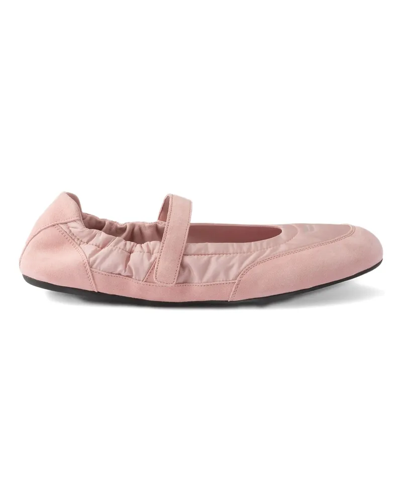 Prada Collapse Strap-detail Ballet Flats Pink