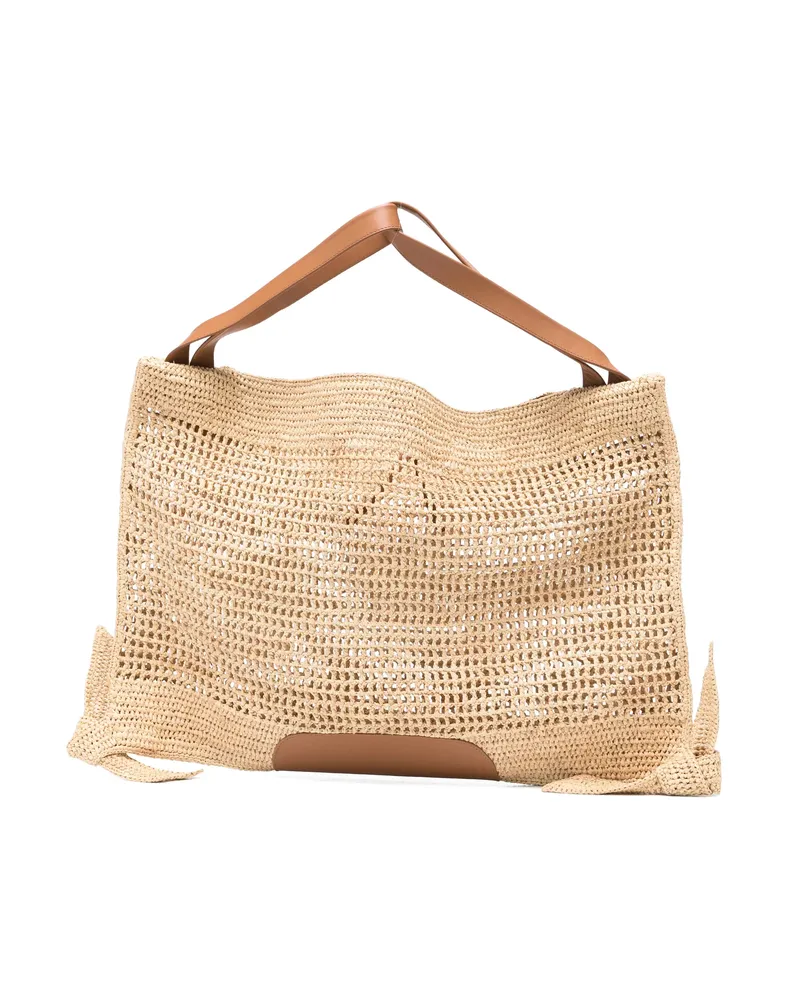 HEREU Cador Woven Tie Tote Bag Neutrals