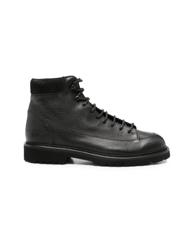 Common Projects Grained-leather Lace-up Ankle Boots Black