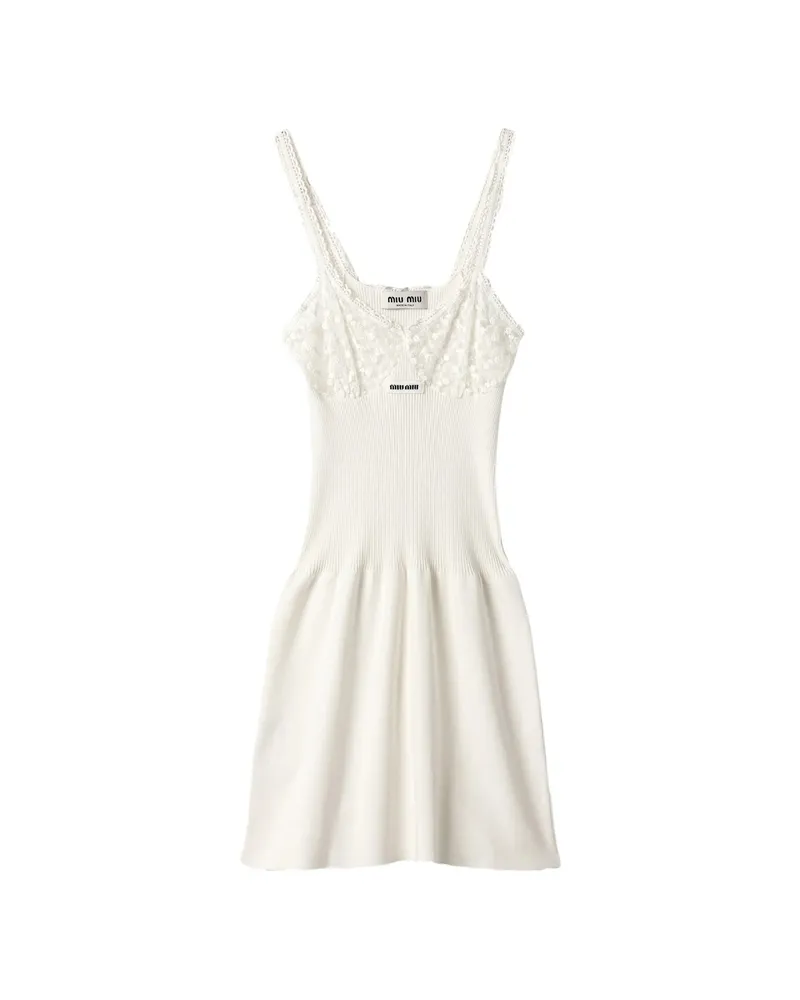 Miu Miu Cotton And Lace Dress White