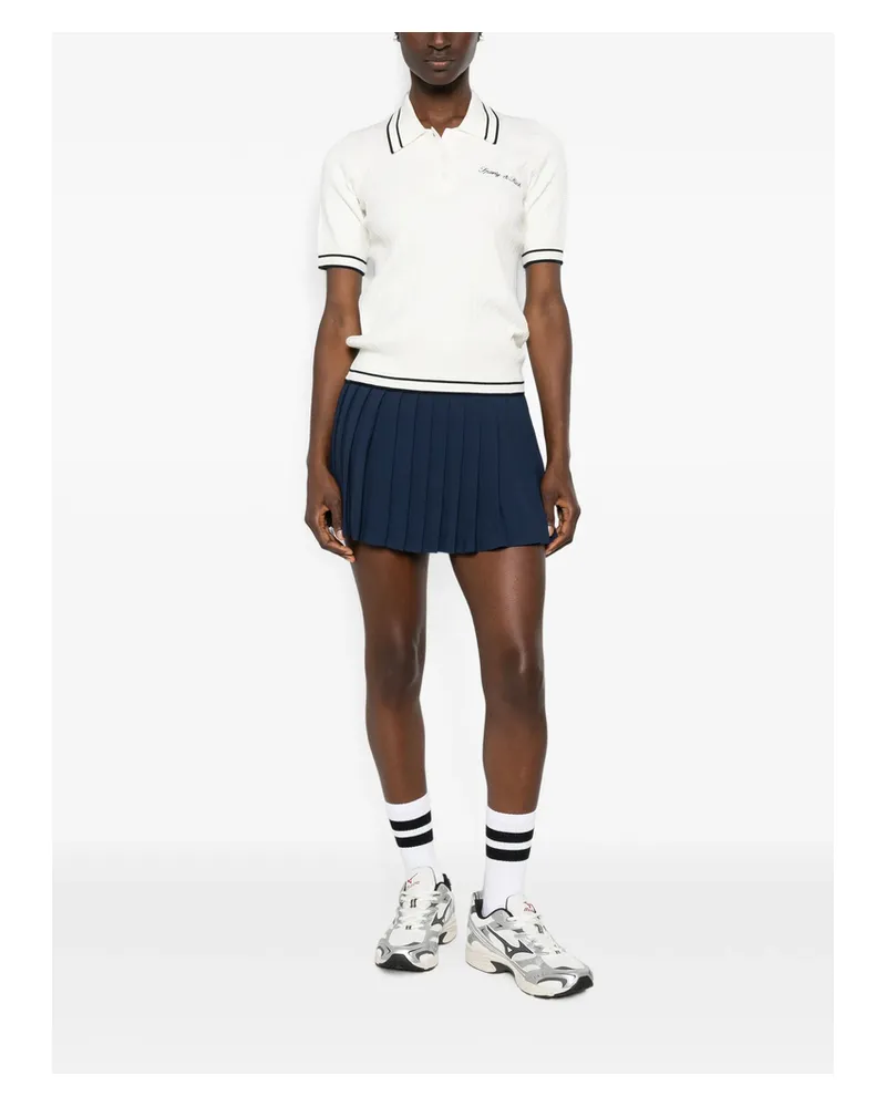 SPORTY & RICH Cable-knit Polo Shirt Neutrals