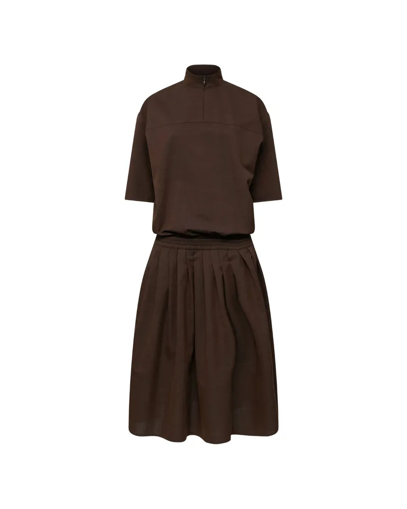 Maison Margiela Wool Shirting Shirt-dress Brown