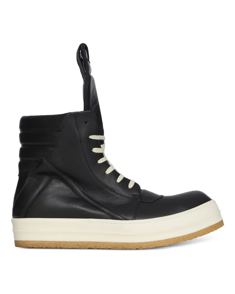 Rick Owens Geobasket Padded Leather High-top Sneakers Black