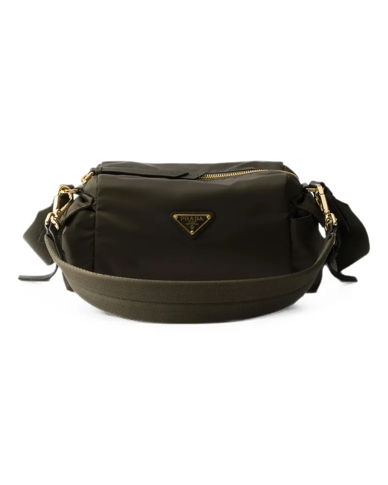 Prada Explore Small Re-Nylon And Leather Shoulder Bag Green