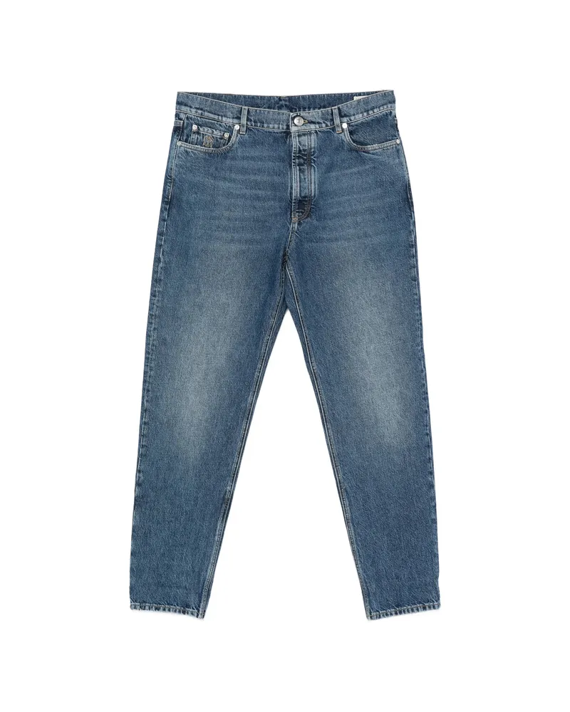Brunello Cucinelli Faded-effect Straight-leg Jeans Blue