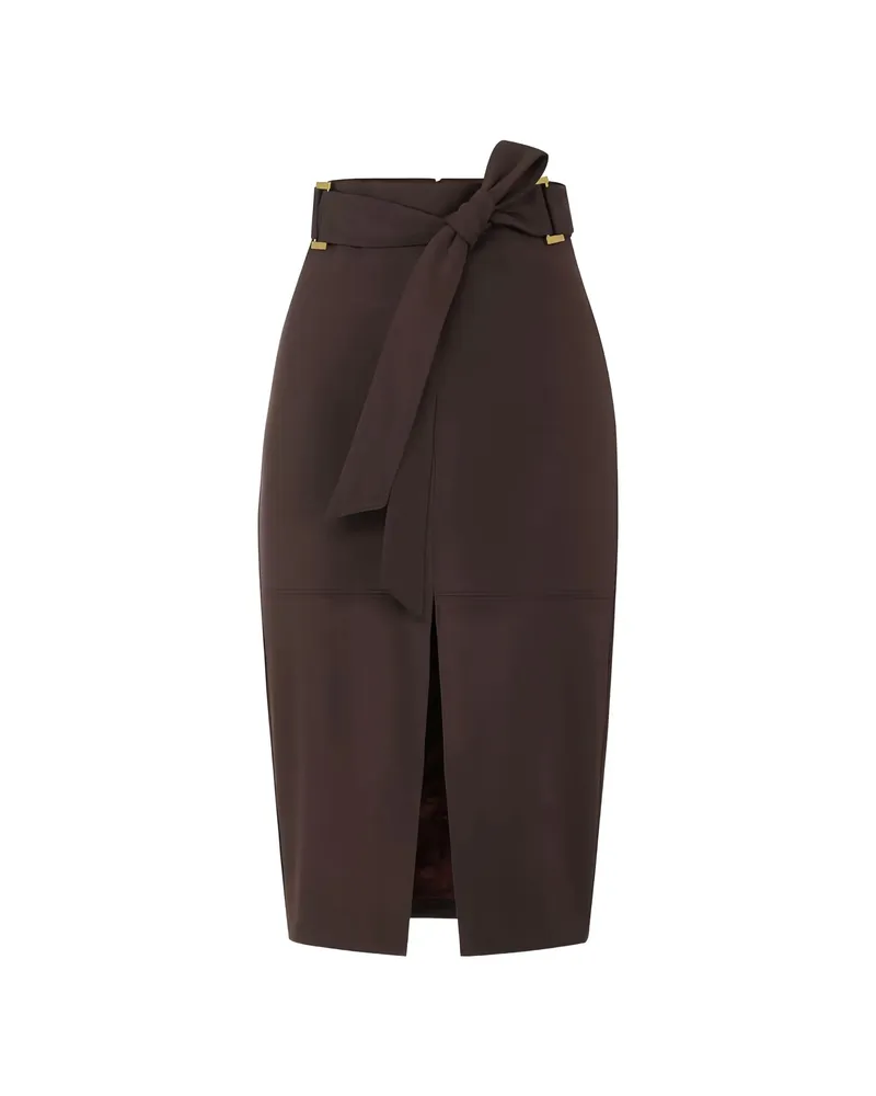 Elisabetta Franchi Belted Midi Skirt Purple