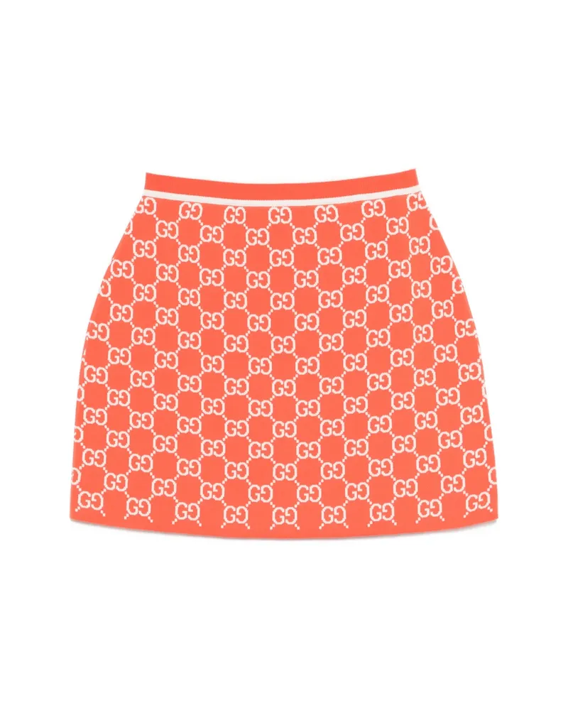 Gucci Patterned Mini Skirt Orange