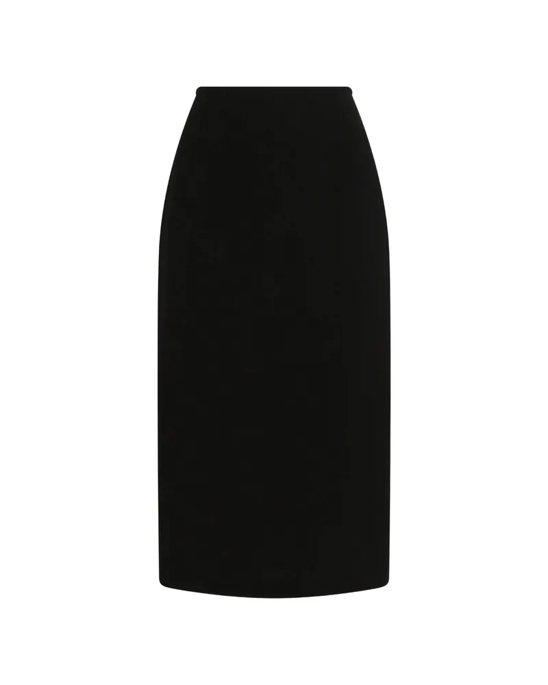 Dolce & Gabbana DOUBLE WOOL CRÊPE SKIRT Black