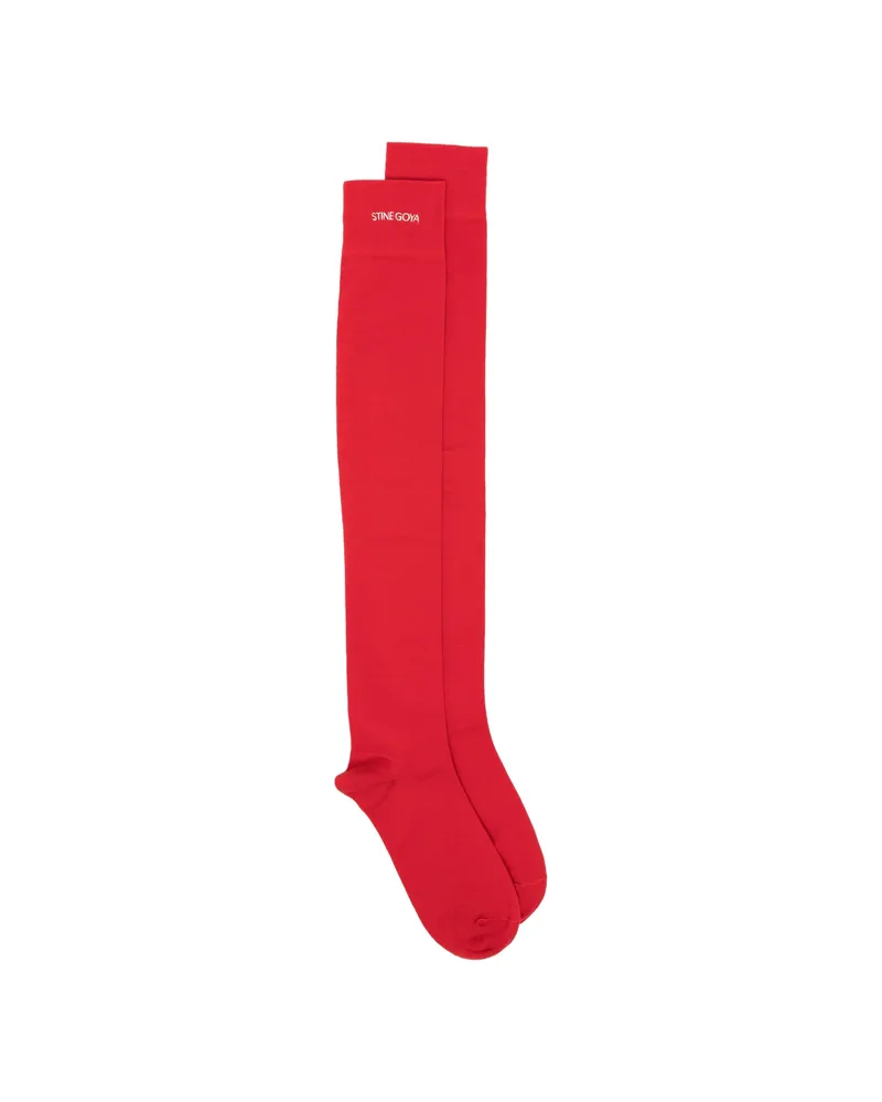 Stine Goya Logo-embroidered Socks Red