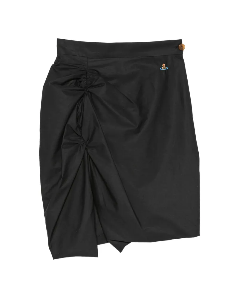 Vivienne Westwood Ruched Asymmetric Mini Skirt Black