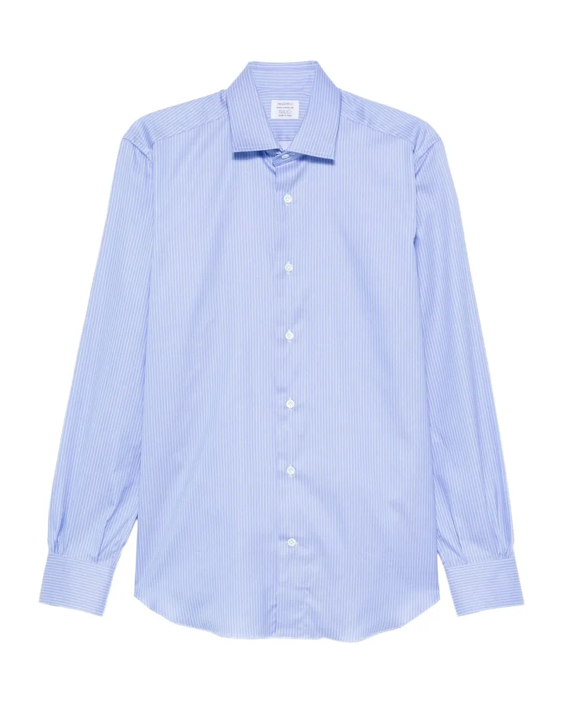 MAZZARELLI Striped Long-sleeved Shirt Blue