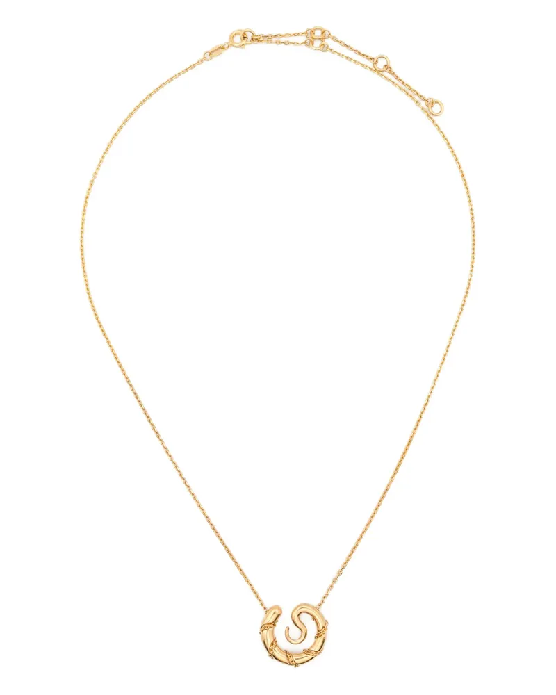 PANCONESI Serpent Medallion Chain Necklace Gold