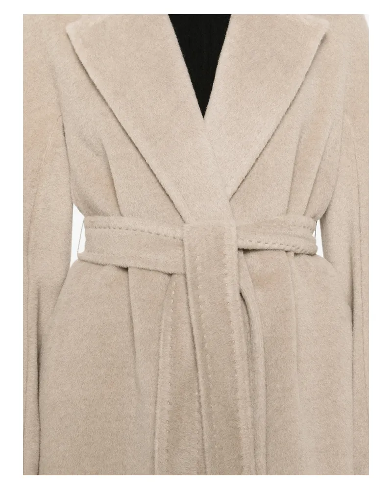 Max Mara Belted Notch-lapels Coat Neutrals