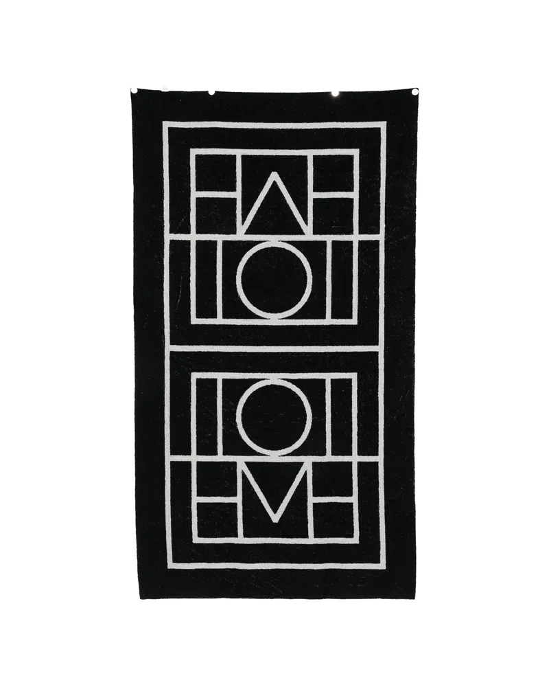 Totême Geometric-pattern Beach Towel Black
