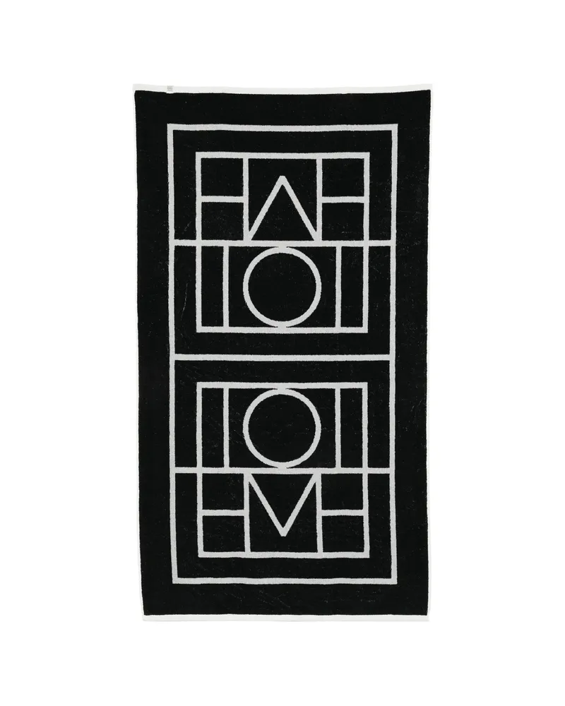 Totême Geometric-pattern Beach Towel Black