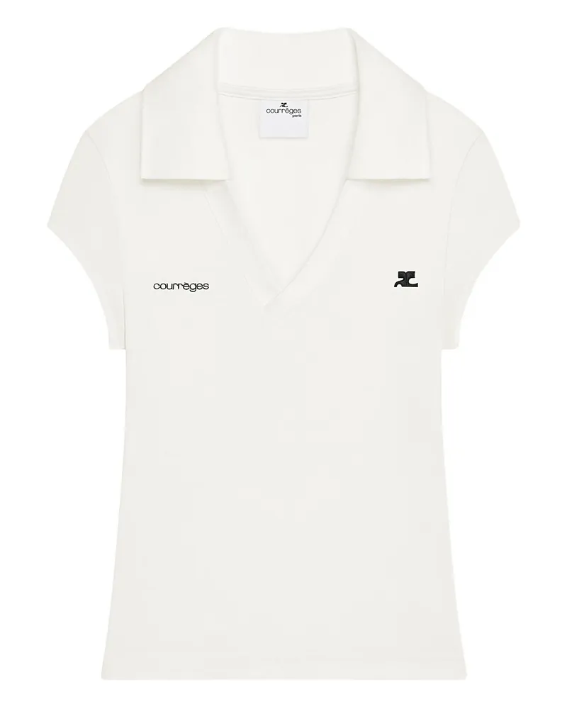 Courrèges Logo Polo Top White