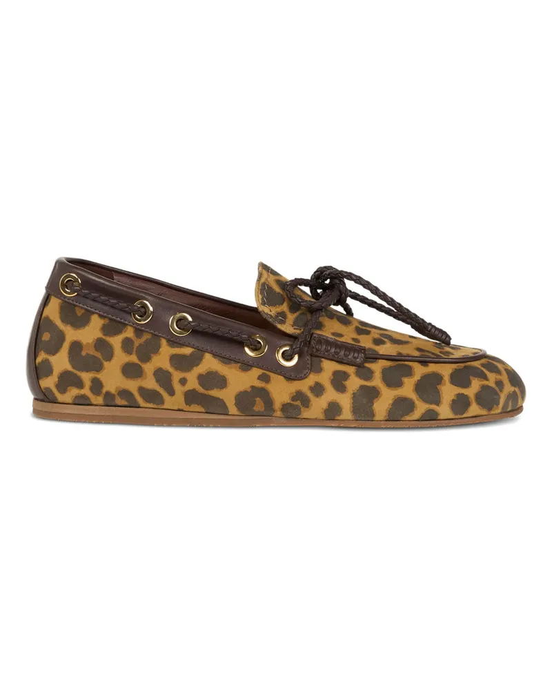 Etro Animal-print Loafers Brown