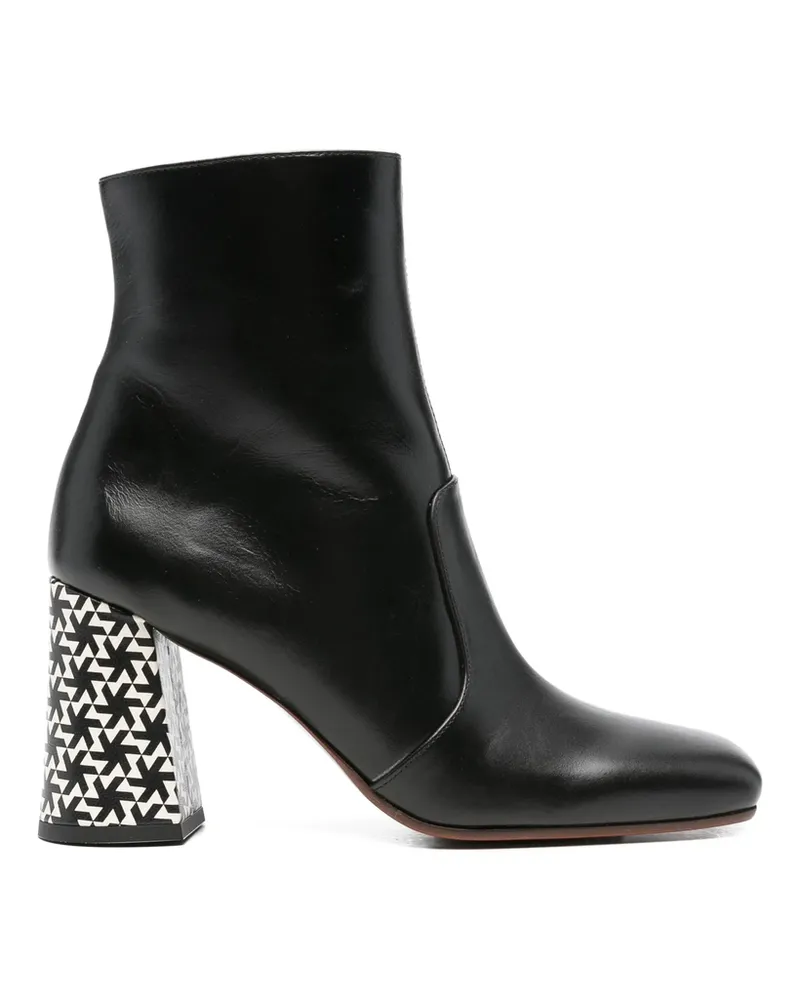 Chie Mihara 80mm Oysi Geometric-block Heel Ankle Boots Black