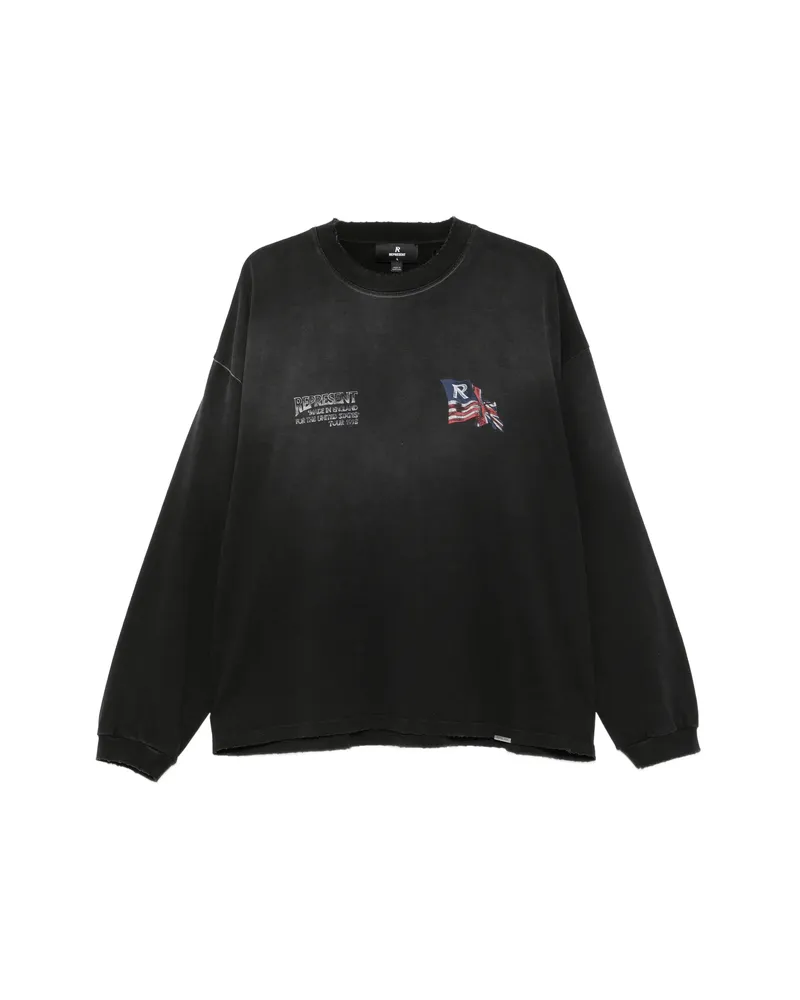 REPRESENT Graphic-print Long-sleeve T-shirt Black