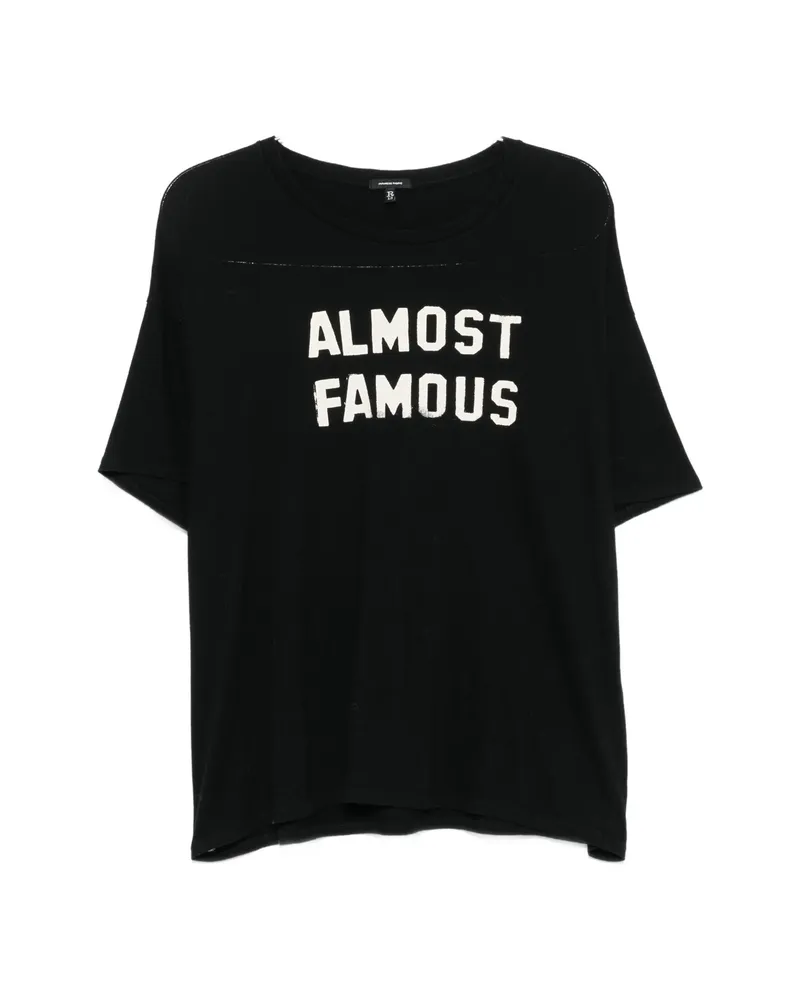 R13 Slogan-print T-shirt Black