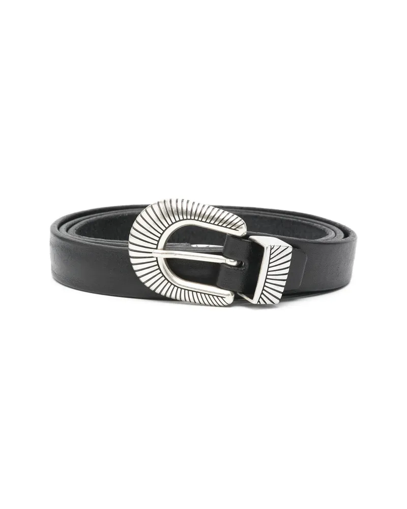 ERALDO Textured-buckle Belt Black