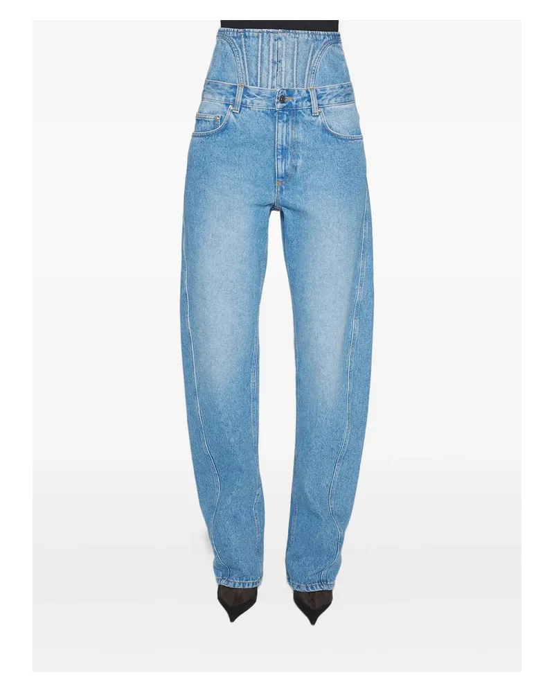 Thierry Mugler Corset-detail Curved Jeans Blue