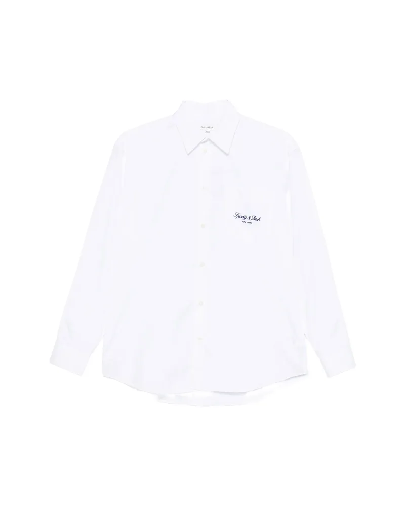 SPORTY & RICH Logo-embroidered Shirt White