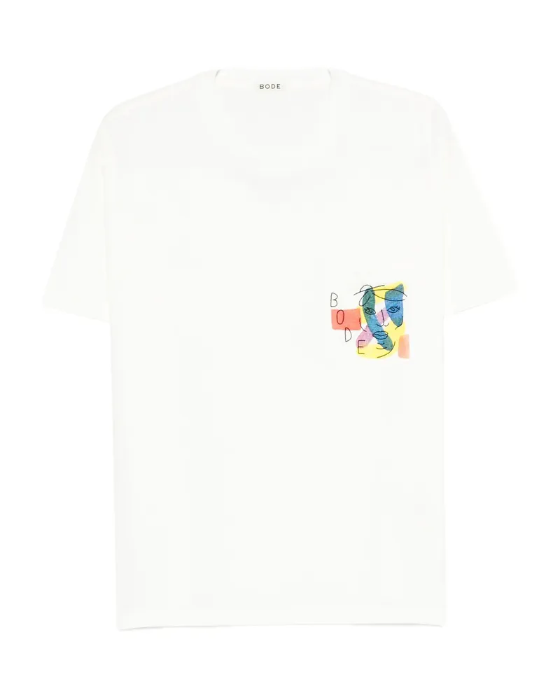 BODE Abstract-print Pocket T-shirt White