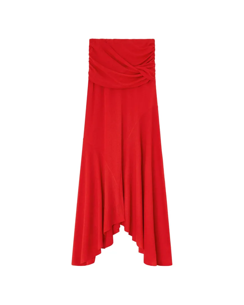 Ganni Twist-detail Maxi Skirt Red