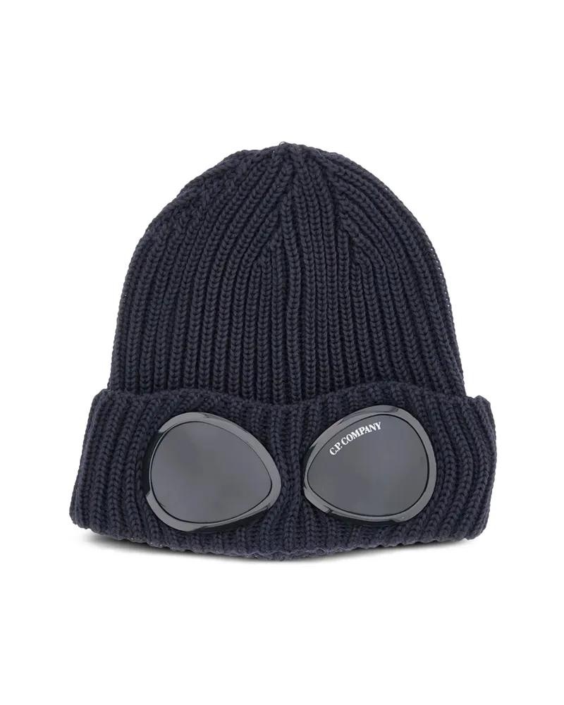 C.P. Company C. p. Company Goggle Ribbed-knit Beanie Hat Blue