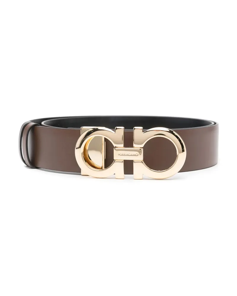 Ferragamo Gancini Reversible Belt Brown