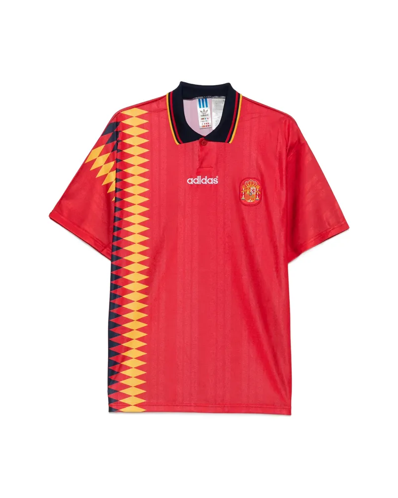 adidas Diamond-pattern Spain Polo Shirt Red