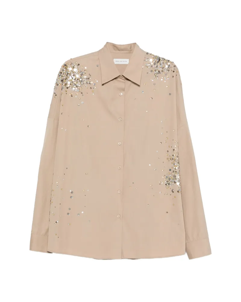 Dries van Noten Sequin-embellished Shirt Neutrals