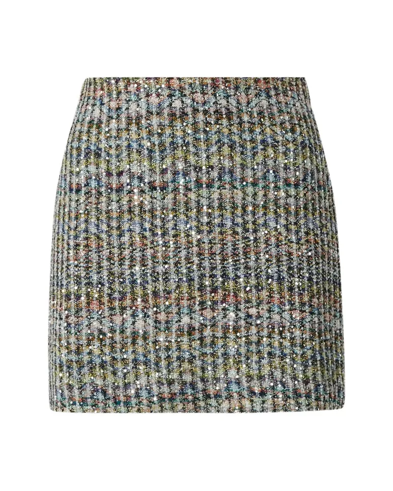 Missoni Chevron Viscose-blend Mini Skirt With Sequins Grey