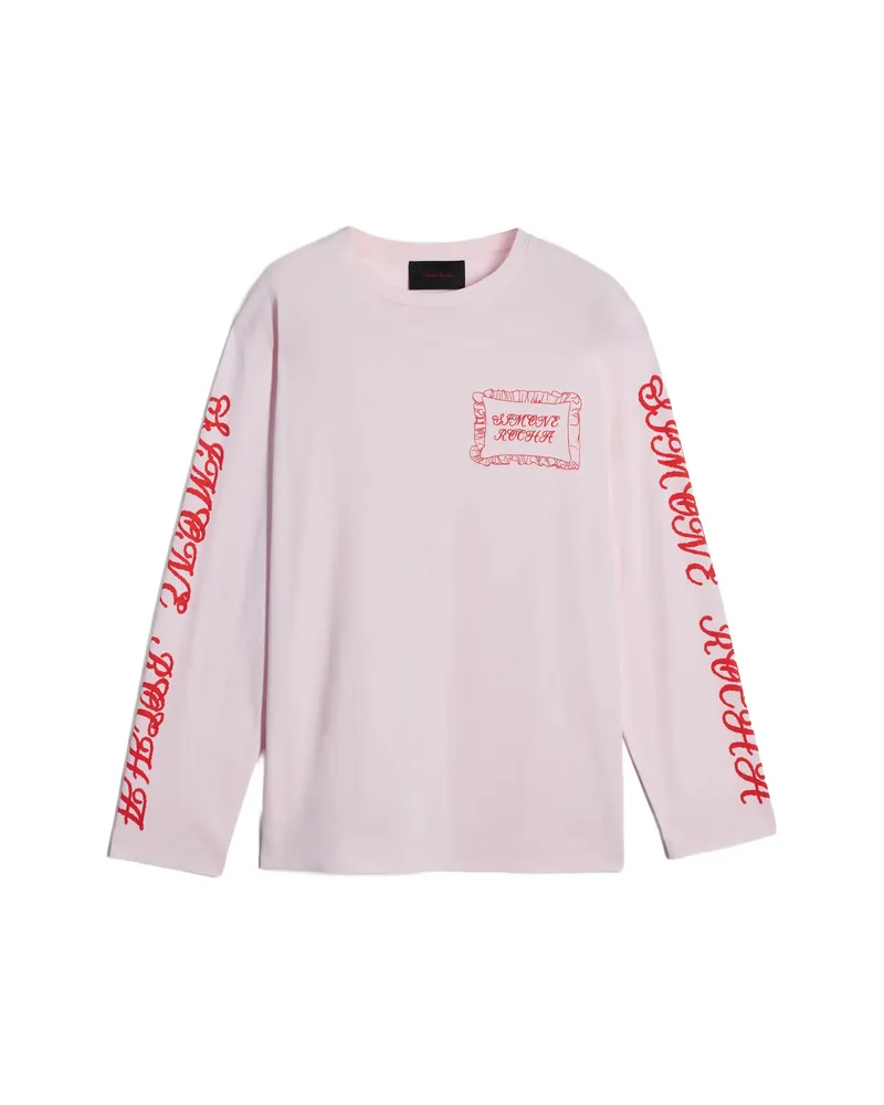 Simone Rocha Pillowcase Logo-print Long-sleeved T-shirt Pink