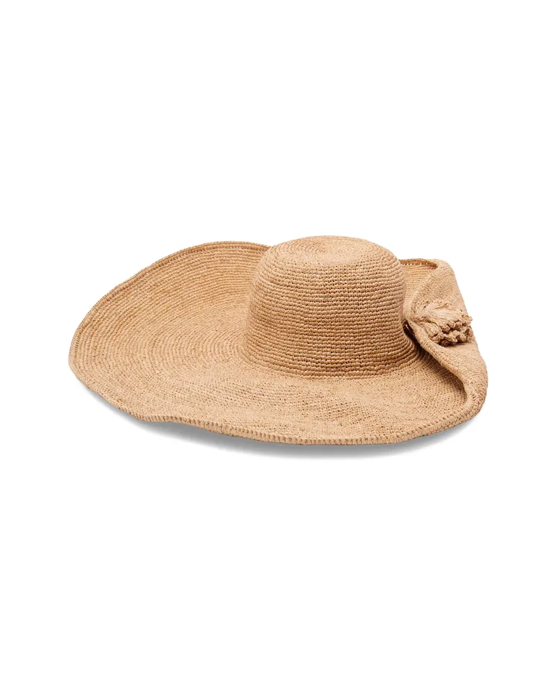 IBELIV Raffia Tassel Hat Neutrals