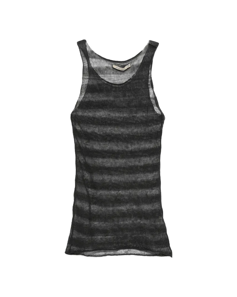 Paloma Wool Dino Striped Sheer Tank Top Black
