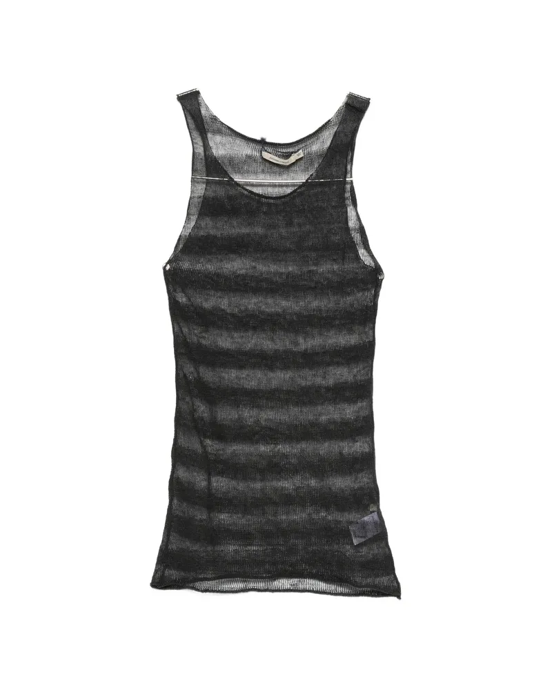 Paloma Wool Dino Striped Sheer Tank Top Black