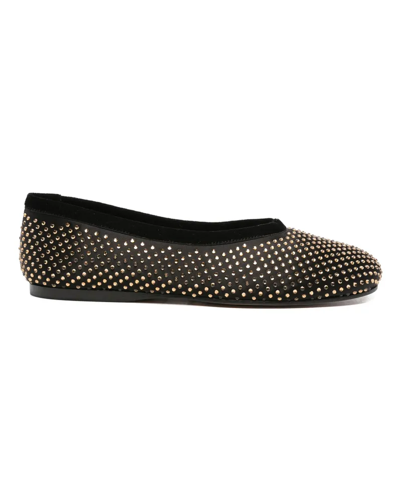 forte_forte Crystal-embellished Ballet Flats Black
