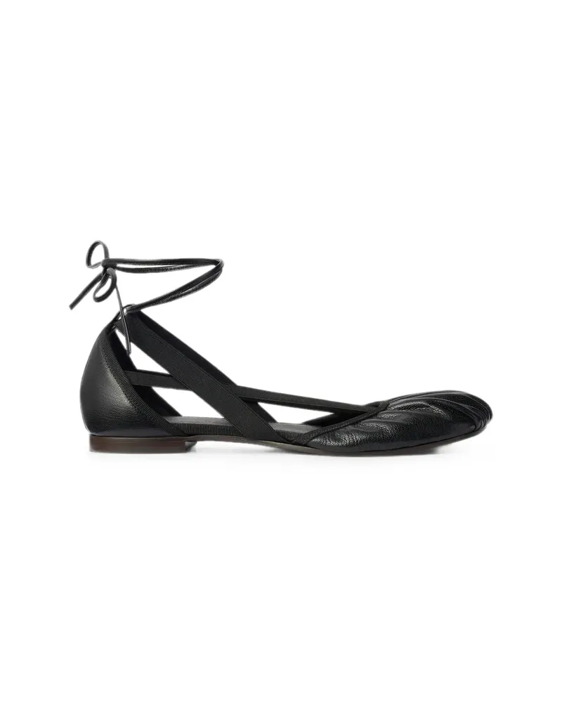 Christophe Lemaire Flat Pedille Ballerinas In Goat Leather Black